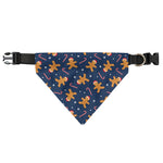 Xmas Gingerbread Man Pattern Print Over The Collar Dog Bandana