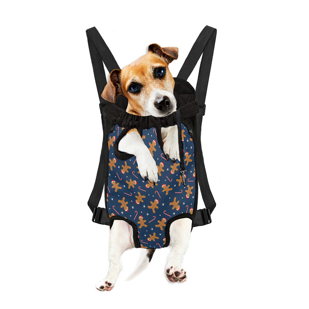 Xmas Gingerbread Man Pattern Print Pet Carrier Backpack