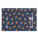 Xmas Gingerbread Man Pattern Print Placemat