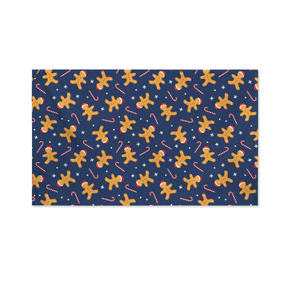 Xmas Gingerbread Man Pattern Print Polyester Flag