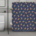 Xmas Gingerbread Man Pattern Print Polyester Shower Curtain