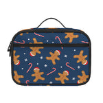 Xmas Gingerbread Man Pattern Print Portable Lunch Bag