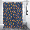 Xmas Gingerbread Man Pattern Print Premium Shower Curtain