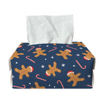 Xmas Gingerbread Man Pattern Print Rectangle Tissue Box Cover