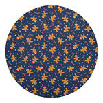 Xmas Gingerbread Man Pattern Print Round Blanket