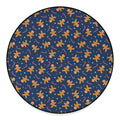 Xmas Gingerbread Man Pattern Print Round Floor Mat