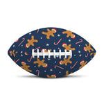 Xmas Gingerbread Man Pattern Print Rugby Ball