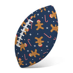 Xmas Gingerbread Man Pattern Print Rugby Ball