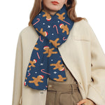 Xmas Gingerbread Man Pattern Print Scarf