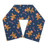 Xmas Gingerbread Man Pattern Print Scarf