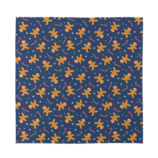 Xmas Gingerbread Man Pattern Print Silk Bandana