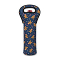 Xmas Gingerbread Man Pattern Print Single Neoprene Wine Tote