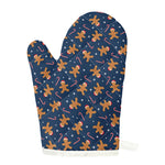 Xmas Gingerbread Man Pattern Print Single Oven Mitt