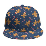 Xmas Gingerbread Man Pattern Print Snapback Cap