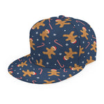 Xmas Gingerbread Man Pattern Print Snapback Cap