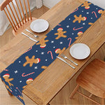 Xmas Gingerbread Man Pattern Print Table Runner