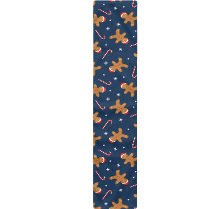 Xmas Gingerbread Man Pattern Print Table Runner