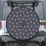 Xmas Gingerbread Man Pattern Print Tire Cover With Camera Hole