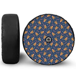 Xmas Gingerbread Man Pattern Print Tire Cover With Camera Hole