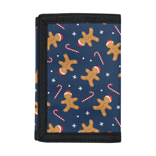 Xmas Gingerbread Man Pattern Print Trifold Wallet