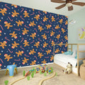 Xmas Gingerbread Man Pattern Print Wall Sticker