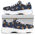 Xmas Gingerbread Man Pattern Print White Chunky Shoes