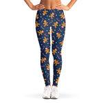 Xmas Gingerbread Man Pattern Print Women's Leggings