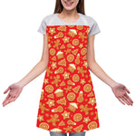 Xmas Gingerbread Pattern Print Adjustable Apron
