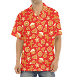 Xmas Gingerbread Pattern Print Aloha Shirt