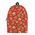 Xmas Gingerbread Pattern Print School Backpack