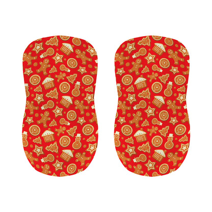 Xmas Gingerbread Pattern Print Bar Stool Covers