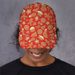 Xmas Gingerbread Pattern Print Baseball Cap