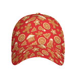 Xmas Gingerbread Pattern Print Baseball Cap