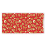 Xmas Gingerbread Pattern Print Beach Towel