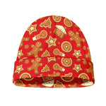 Xmas Gingerbread Pattern Print Beanie