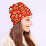 Xmas Gingerbread Pattern Print Beanie