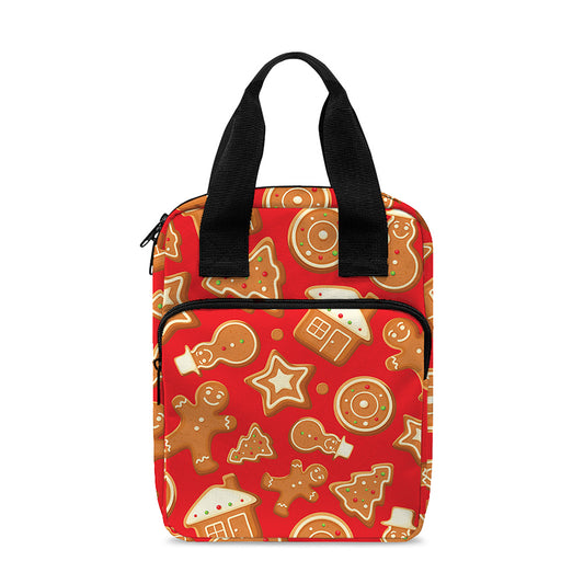Xmas Gingerbread Pattern Print Bible Tote Bag