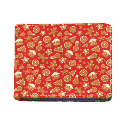 Xmas Gingerbread Pattern Print Bifold Wallet