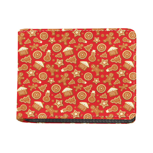 Xmas Gingerbread Pattern Print Bifold Wallet