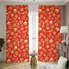 Xmas Gingerbread Pattern Print Blackout Pencil Pleat Curtains