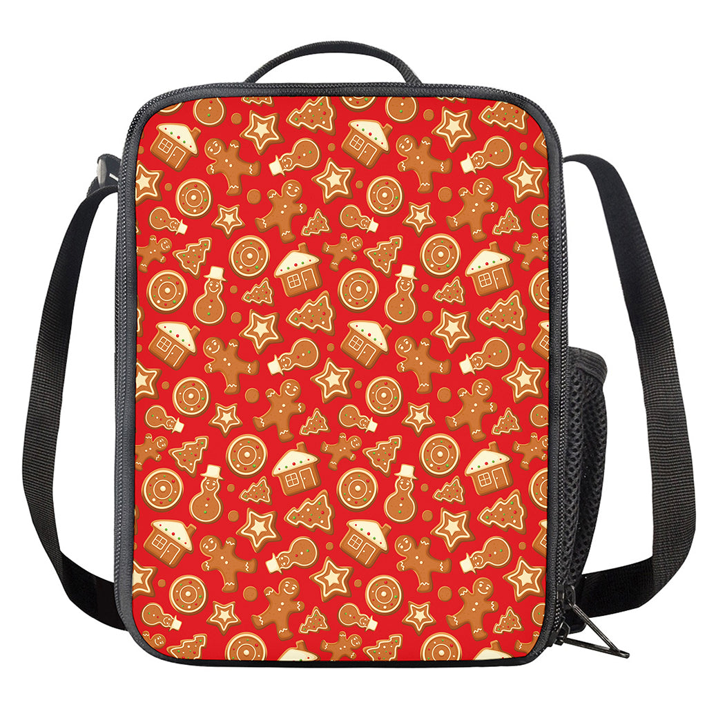Xmas Gingerbread Pattern Print Crossbody Lunch Bag