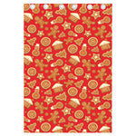 Xmas Gingerbread Pattern Print Curtain