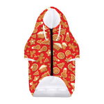 Xmas Gingerbread Pattern Print Dog Zip Up Hoodie
