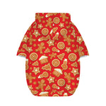Xmas Gingerbread Pattern Print Dog Zip Up Hoodie