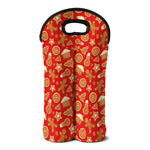 Xmas Gingerbread Pattern Print Double Neoprene Wine Tote