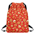 Xmas Gingerbread Pattern Print Drawstring Backpack