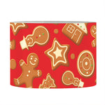 Xmas Gingerbread Pattern Print Drum Lamp Shade