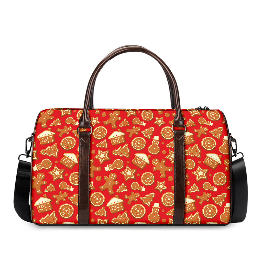 Xmas Gingerbread Pattern Print Duffle Bag