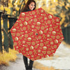 Xmas Gingerbread Pattern Print Foldable Umbrella
