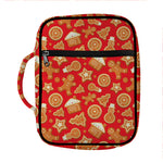 Xmas Gingerbread Pattern Print Front Pocket Bible Bag